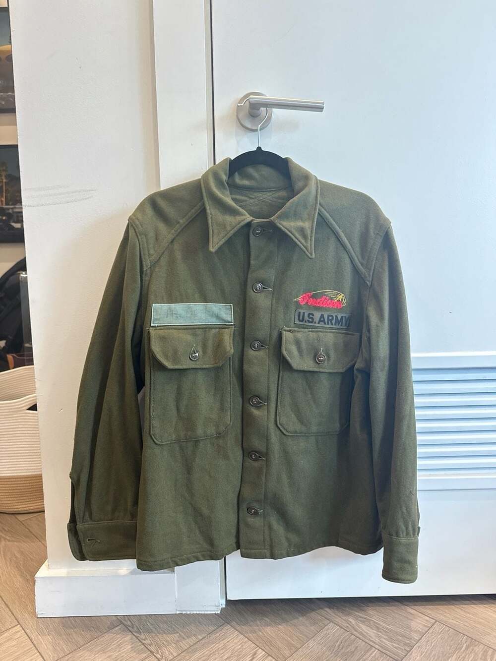 Vintage Custom OG-108 Wool Field Shirt with Indian Motorcycles Chainstitch Embro